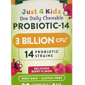 Just 4 Kidz Chewable Probiotic-14 (3 Billion CFU ) - 30 Chewable Tablets